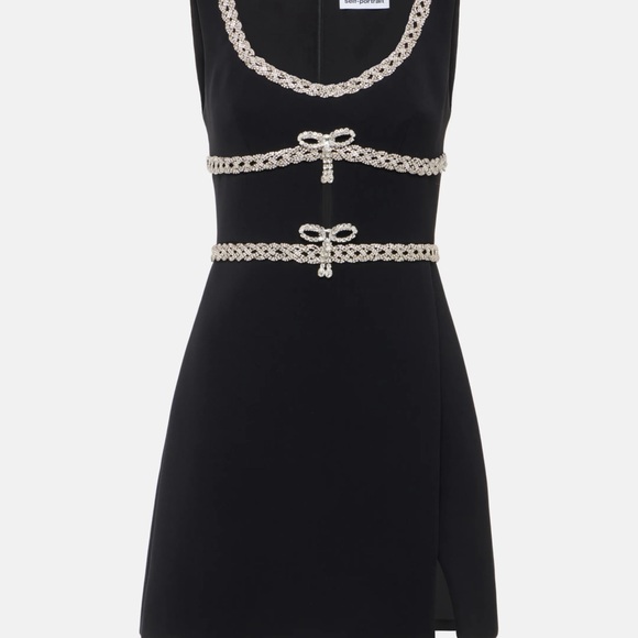 SELF-PORTRAIT
Crystal-embellished crêpe minidress - Picture 2 of 4